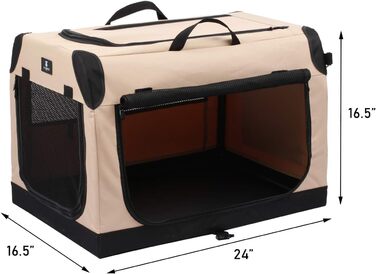 Складана м'яка клітка X-ZONE PET для собак бежева
