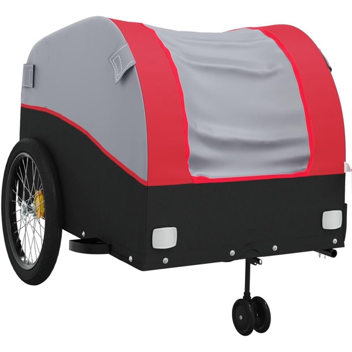 Причіп для велосипеда, вантажний/для собак, чорно-червоний, 45 кг, сталь, для щоденного транспортування, універсальний, легко монтується