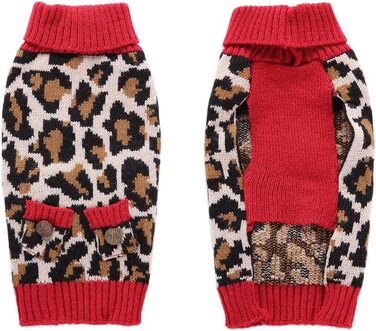 Пуловер для собак Класичний леопардовий принт, тепла куртка для собак на осінь/зиму, розмір XL