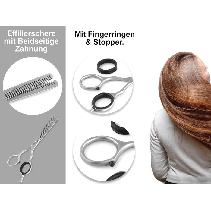Професійна фризьорська ножиці для стрижки волосся, модельована ножиця з нержавіючої сталі, 6 дюймів (15,24 см)
