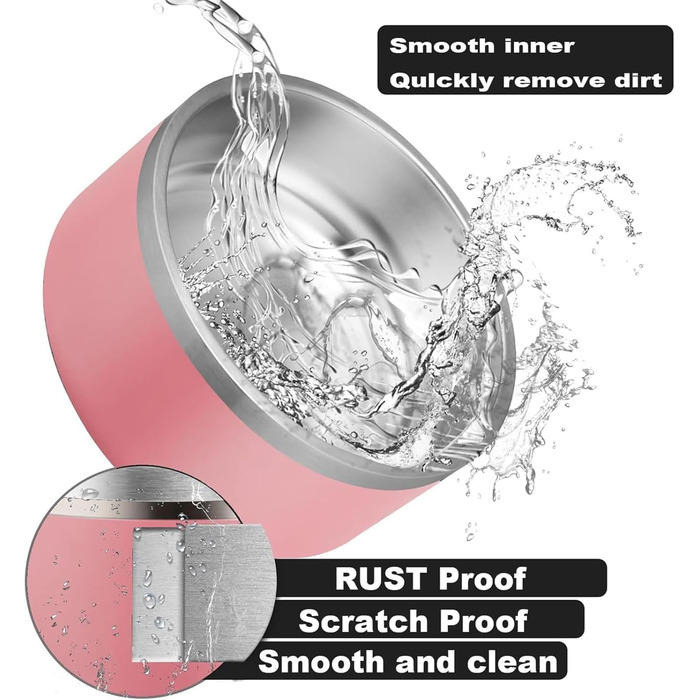 Персоналізований миска для собак та котів - нержавіюча сталева годівниця з іменем, протиковзна миска для собак та котів, поїльник для води (рожевий)