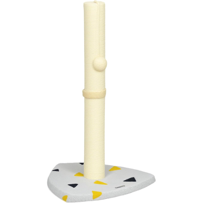 Котячий кігтеточки PawHut 62см: когтеточка-стійка з джутового покриття, з іграшкою-м'ячиком, для дому, сіро-бежева