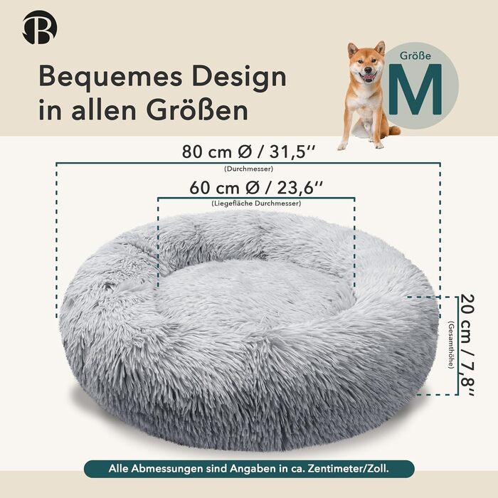 Ортопедичне ліжко для собак середніх порід, 80 см. Круглий матрац 