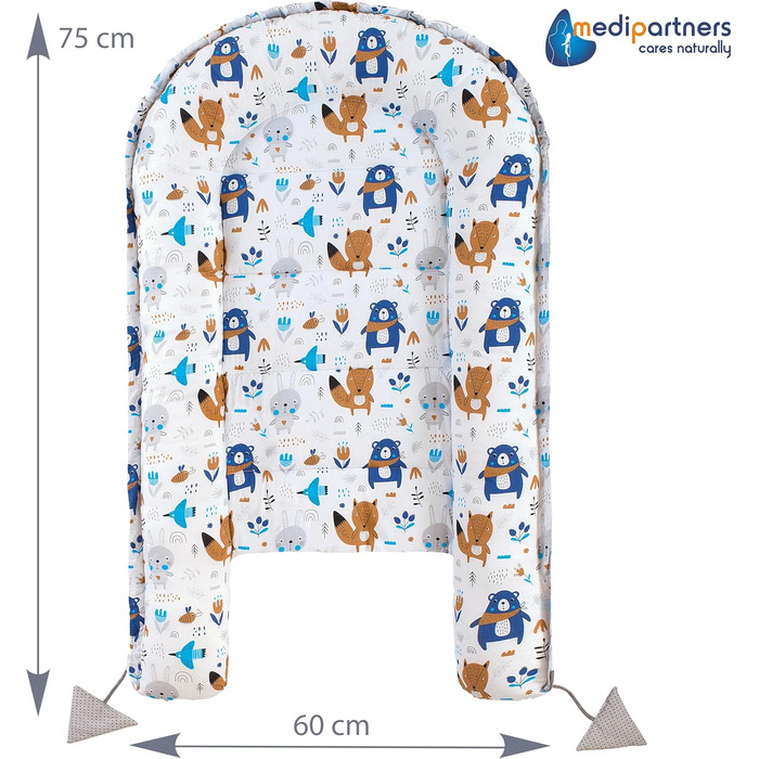 Килимок-ліжко для кота та собаки 75x60x10 см. М'яке ліжко-гніздо Boho Animals для маленьких та середніх собак і котів