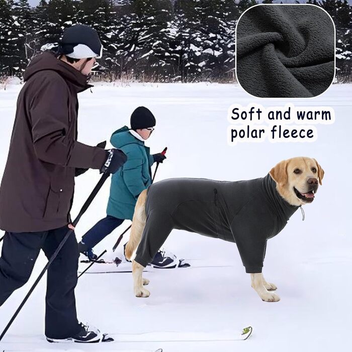 Теплий флісовий пуловер для собак Axcimond: зимовий одяг для маленьких, середніх та великих собак. Зіпсованість на блискавці. Сірий колір.