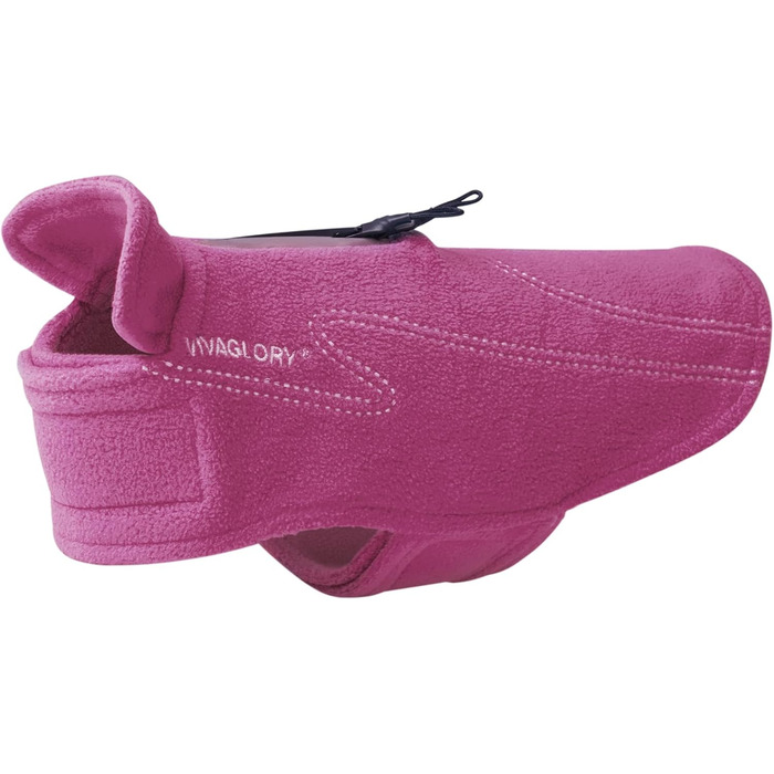 Тепла куртка VIVAGLORY для собак Cozywrap Wintermantel, флісова куртка для собак з клямками, регульована, світловідбиваюча, розмір S/XL (Fuchsia, обхват грудей 79-94 см)