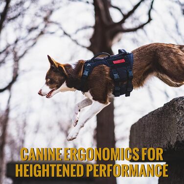 Шлейка для собак OneTigris з металевою пряжкою, тактична шлейка для великих собак, регульована, чорна, M