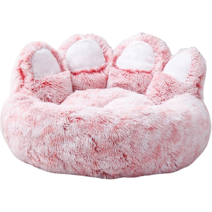 Крісло-гніздо для собак та котів, заспокійливе, антистрес, форма подушки, м'яке, тепле, для маленьких цуценят, сірий та білий (50 см, світло-рожевий)