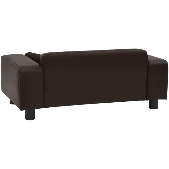 Ліжко-софа для собак vidaXL, 81x43x31 см, плюш та штучна шкіра, коричневий колір