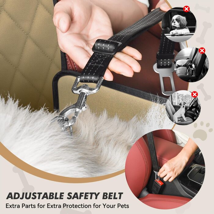 Автокрісло для собак - міцне, водонепроникне, сіре. Підходить для малих та середніх собак. З підсиленими стінками та ременями безпеки для заднього та переднього сидіння