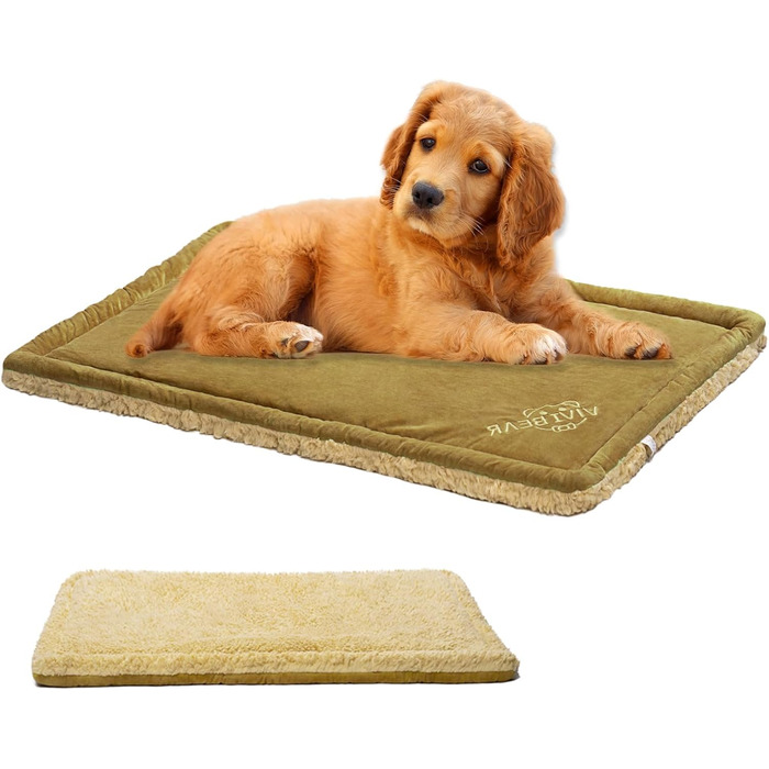 Килимок для собак, лежанка Comfy, великі породи, миється, плюш, стильний, лежанка для домашніх тварин, собача ковдра, двосторонній килимок (110x70cm) -2 (50x70cm, Коричневий-1)