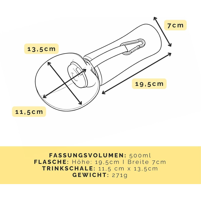 Paula Hundetrinkflasche 500 мл: портативна пляшка для води для собак | Пляшка для собак