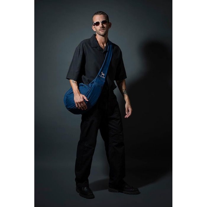 Трасик для собак Noah & Paw: переноска для маленьких собак до 10 кг з регульованим ремінцем та м'яким хутром. Двошагова система безпеки, переноска для тварин з преміум деніму