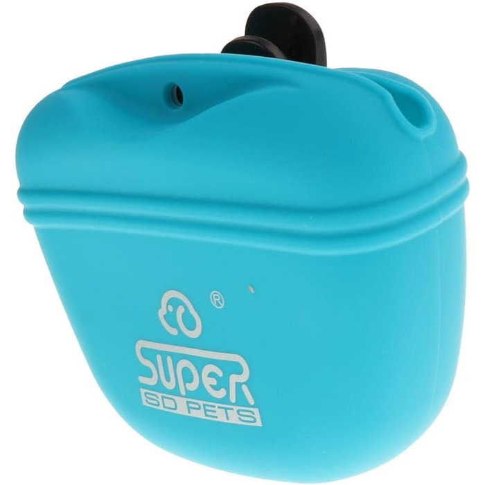 Сумка для дресирування собак з силікону, блакитна. Зручна для винагороди та перенесення ласощів. З кріпленням на ремінь. 3 кольори на вибір.