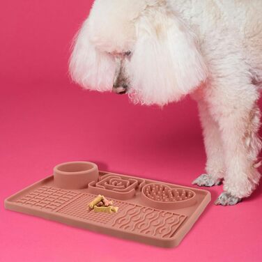 Килимок для собак - повільний годівник великого розміру з присосками, антиковзаюча поверхня, легко миється, сприяє повільному годуванню, підходить для цуценят та домашніх тварин