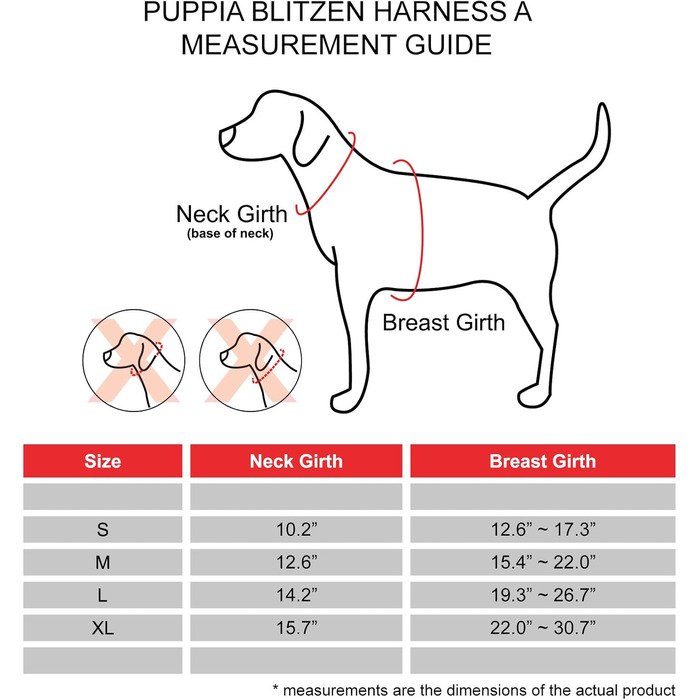 Шлея для собак Puppia BLITZEN PAQD-AC1470, розмір L, червона клітинка