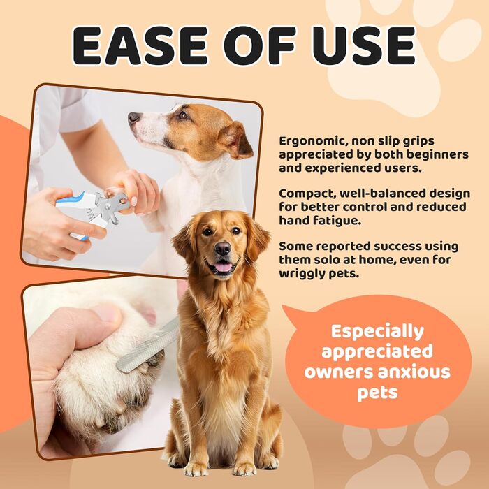 Гребінець та кусачки для собак, високоякісні, з захистом та пилочкою для нігтів, аксесуари для догляду за собаками, підходять для котів, кроликів та морських свинок, блакитні