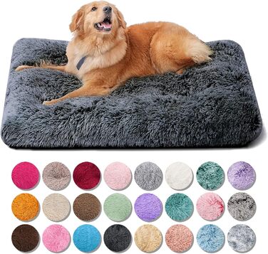 М'яке ліжко для собак великих порід, XXL, 110x75 см, антиковзаюче, темно-сіре, машинне прання