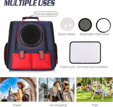 Рюкзак для собак та котів PETCUTE - зручний та дихаючий рюкзак-переноска для прогулянок на 16lbs (7.2 кг)