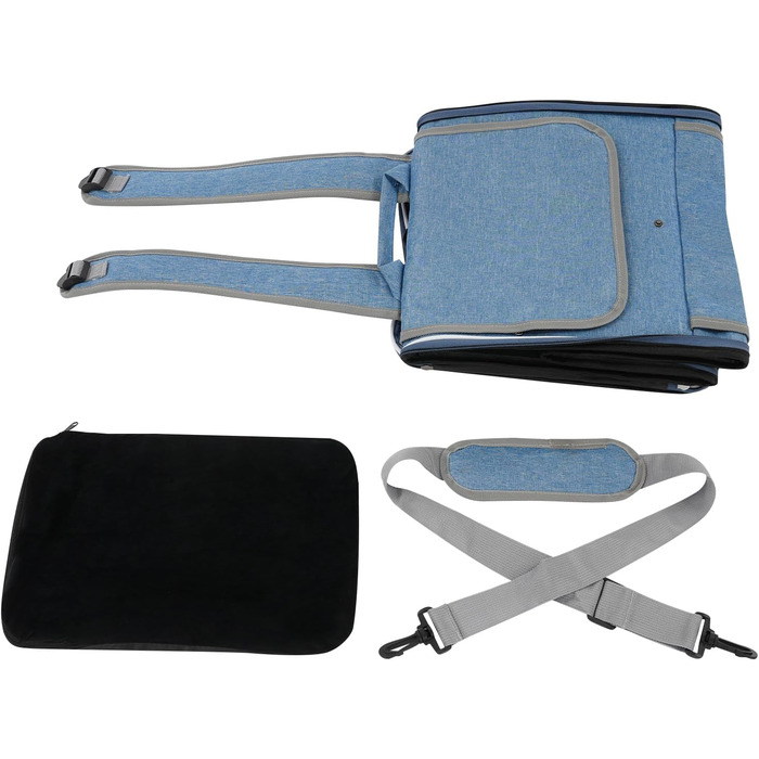 Рюкзак для собак і котів на велосипеді 32x29x39 см, з сіткою та кишенями, до 7,5 кг (синьо-зелений)