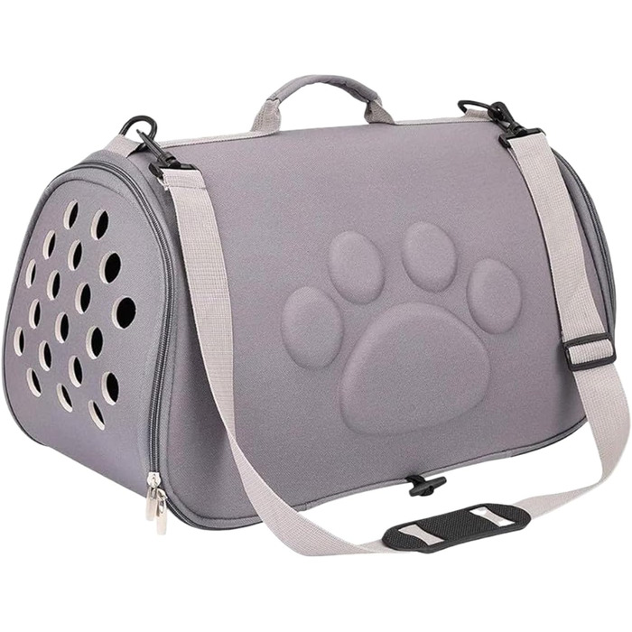 М'яка переноска для тварин - сумка-переноска на плечі | Легка переноска для цуценят та маленьких собак, для подорожей, прогулянок, літака, кемпінгу, поїздок, візитів до ветеринара (Сірий, L)