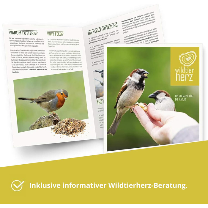 Підставка для синичників Wildtier Herz з нержавіючої сталі - годівниця для 4 синичників, стійка до погодних умов та довговічна, гігієнічна годівниця для цілорічного годування птахів - 38x10 см, срібна