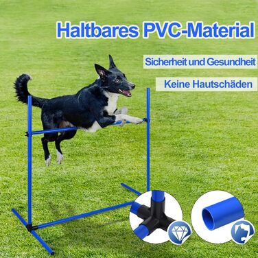 Набір для аджиліті для собак ORHEYA: 4 переносні бар'єри, регульована висота, 104x70x101 см, білий (блакитний)