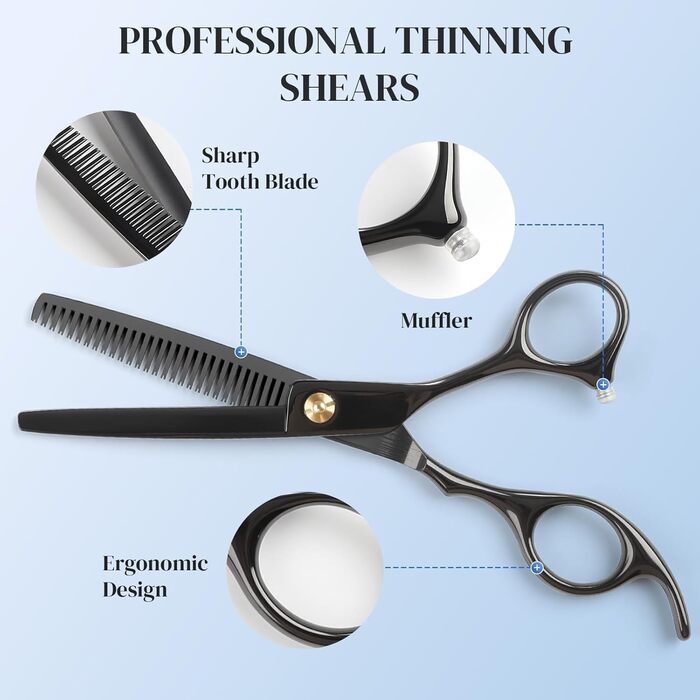 Професійний набір перукарських ножиць NEUTYPECHIC (11 шт.), з нагрудником. Набір для стрижки волосся з нержавіючої сталі, підходить для жінок, чоловіків, дітей та домашніх тварин.