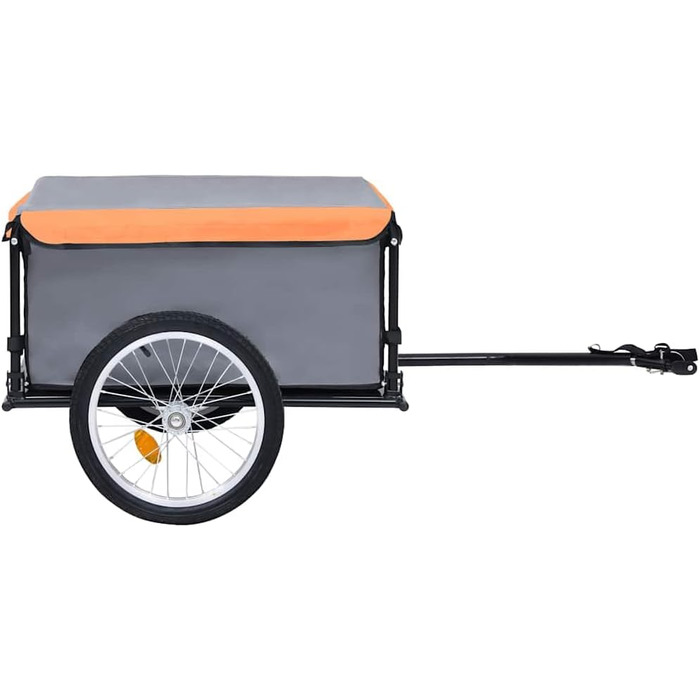 Причіп для велосипеда: вантажний, для собак, сірий та помаранчевий, 65 кг. Зручний для щоденного транспортування, універсальний, легко монтується