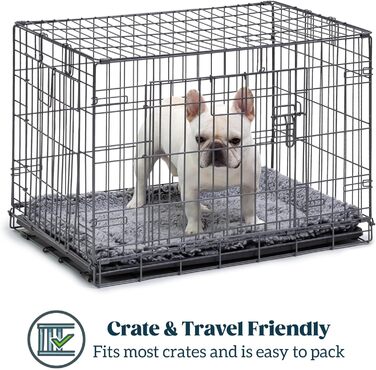 Міцне ліжко для собак Stoutwool - стійке до гризіння, для маленьких порід, 58x41x5 см, сірий