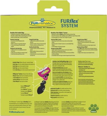 FURminator FURflex, щітка для догляду за великими котами, інструмент для видалення підшерстка, розмір L (з іграшкою для видалення шерсті)