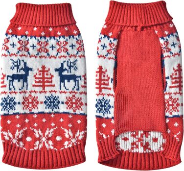 Пуловер для собак ABRRLO з бавовни, костюм для святкування Різдва, теплий зимовий пуловер для собак, костюм для домашніх тварин (L, сніжинка, олень)