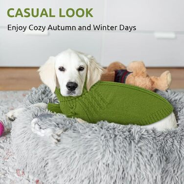 Теплий пуловер для собак Queenmore: Дакель, Французький бульдог, Бігль, Шнауцер (зелений, M)