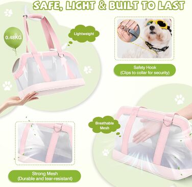Транспортна сумка для собак та котів ALLSOPETS, рожева: легка, дихаюча, для подорожей та ветеринара