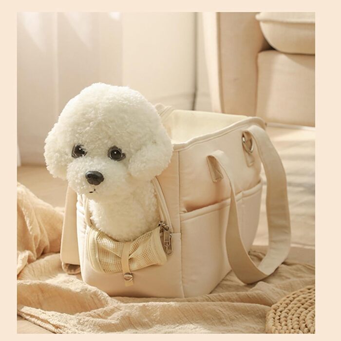 Сумка-переноска для собак маленьких порід до 4 кг, бавовняна, з подушкою, великі кишені