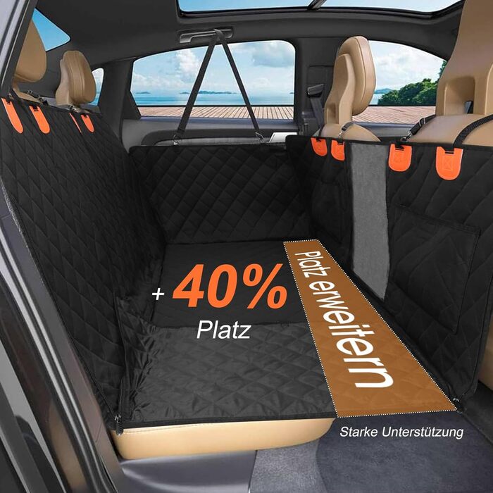 Захисна підстилка для собак у машину, водонепроникна, антикіготок, для заднього сидіння, з кріпленням на ремені безпеки, сумісна з більшістю авто, SUV та пікапами
