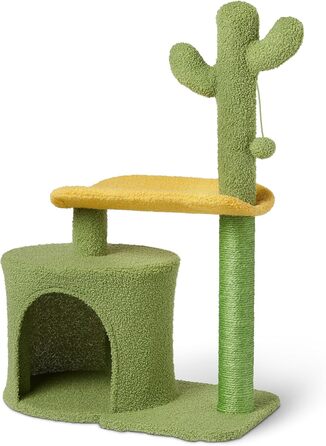 Кігтеточка-стовбур для котів Amazon Basics – кактус, багатоярусна, 78 см, зелена