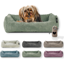 Крісло-лежанка для собак Rohrschneider | Миється | для маленьких та середніх собак | з подушкою Cord | 2 розміри (55x42 см/70x50 см) | з пакетиками для прогулянок (Сальвія 55 см, широка Cordstoff)