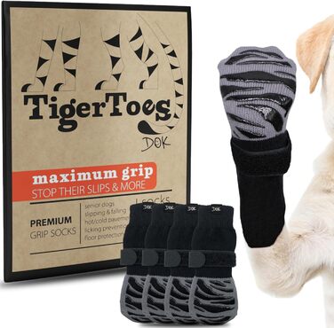 Преміальні нековзкі шкарпетки для собак DOK TigerToes XXL, захист лап, товстий протектор для дерев'яної підлоги