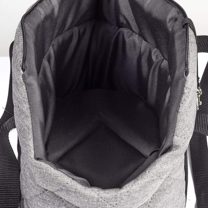 Сумка-переноска для собак та котів, сіра (стьобана), M, до 10 кг, 38 x 28 x 28 см