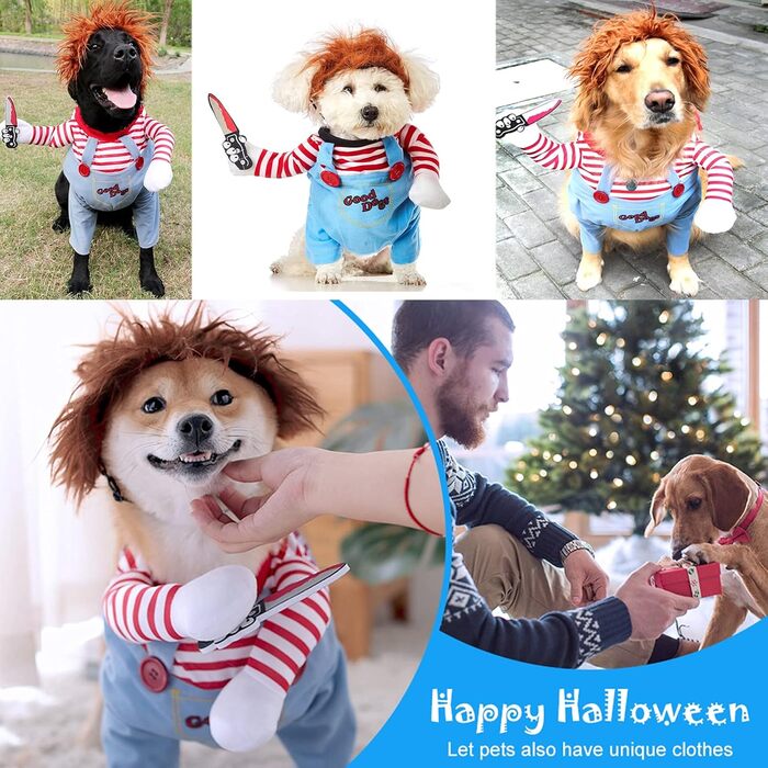 Костюм на Хелловін для собак: жахливий костюм для святкування, аксесуари та одяг для собак. Іграшки для рольових ігор, кумедні костюми для собак малого та великого розміру