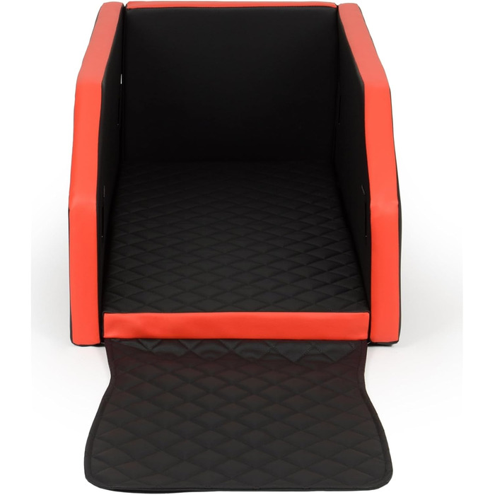 Автоматичне ліжко для собак у авто, 55x100 см, чорно-червоне (Velinda)