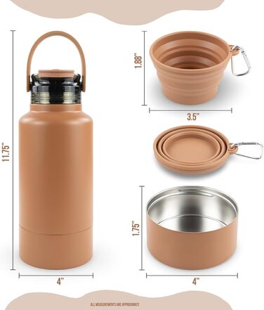 Водяна пляшка для собак Hogg Hydro Hound, 907.2 г, з ізоляцією, нержавіюча сталь, чорний колір, з принтом лап, для мами та собаки