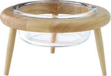 Підвищена годівниця для котів Navaris - годівниця для котів на підставці, 600 мл, скло та дерево