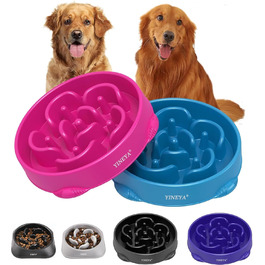 Набір мисок для собак, повільне годування, 2 шт. (магента, темно-синій)