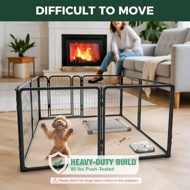 Клітка-палатка для собак FXW Pawadise, 61 см, 8 панелей (4 акрил + 4 метал), чорна, розширювана