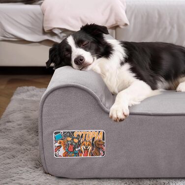 Ліжко для собак Sytopia XXL з піною з пам'яті, 17,8 см товщиною, велике, ортопедичний диван для літніх собак понад 45 кг, водовідштовхувальний та пральний чохол, внутрішній наповнювач (Large, сірий темно)