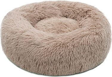 М'яке ліжко для собак та котів, маленьке, зручне, з антиковзаючою основою, коричневе, 50 см, машинне прання