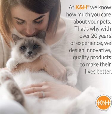 K&H PET PRODUCTS Thermo-Kitty Bett Deluxe – електричне лежанка для котів, для дому, з підігрівом, світло-коричнева з леопардовим візерунком, 50,8 см