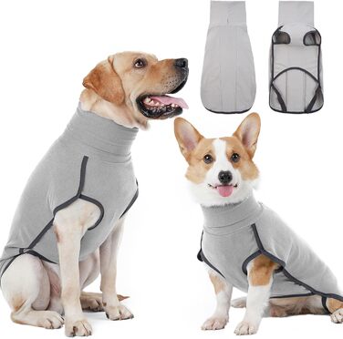 Пуловер для собак, теплий та м'який, зимовий пуловер для собак, котів, пуловер для маленьких, середніх та великих собак – (L, Сірий)